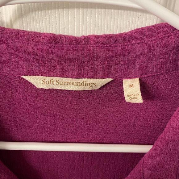 Soft Surroundings Marianna Purple Button Up Top Size Medium - Picture 2 of 5
